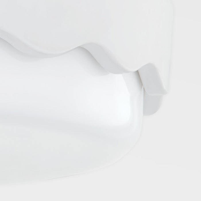 Mitzi Wave 3 Light Flush Mount, Ceramic Matte White/Opal Shiny
