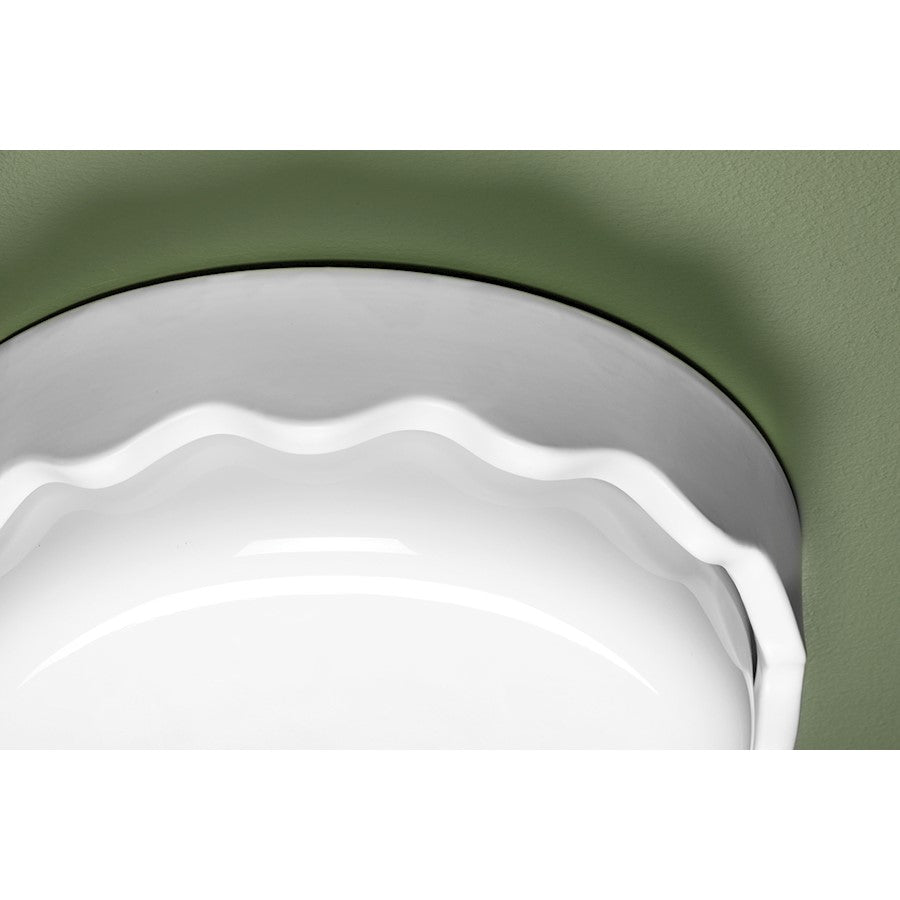 Mitzi Wave 3 Light Flush Mount, Ceramic Matte White/Opal Shiny