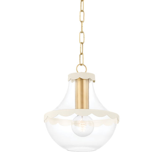 Mitzi Alaina 1 Light 12" Pendant, Aged Brass - H668701S-AGB-SCR