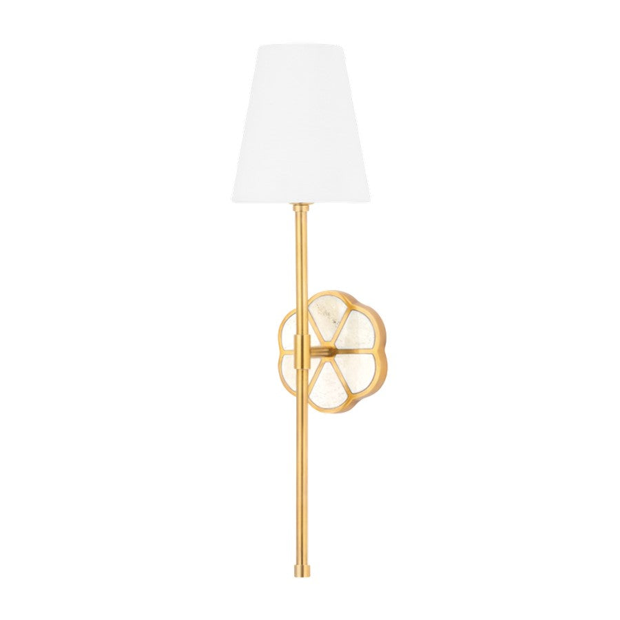 Mitzi Ramona 1 Light Wall Sconce, Aged Brass/White - H669101-AGB