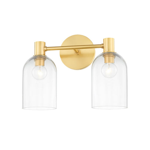 Mitzi Paisley 2 Light Bath Vanity, Aged Brass/Clear - H678302-AGB