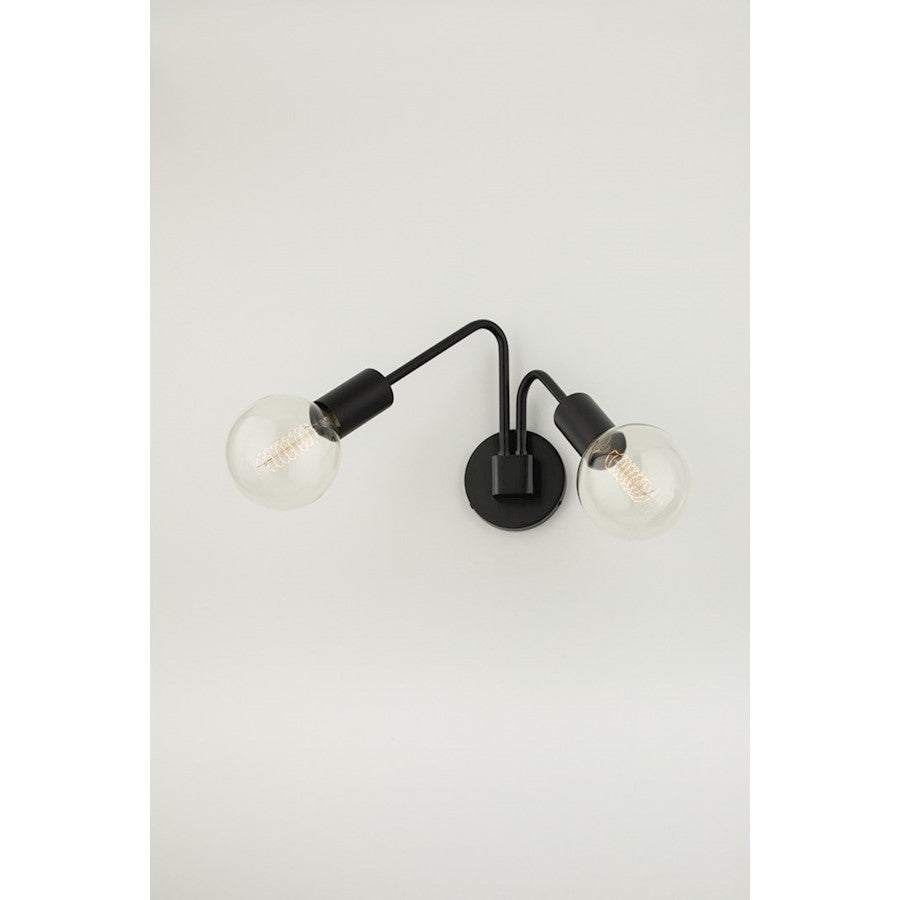 Drea 2 Light Wall Sconce, Soft Black