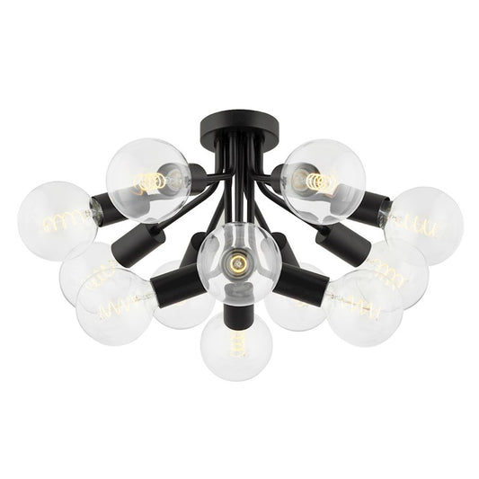 Mitzi Drea 12 Light Semi Flush, Soft Black - H680612-SBK