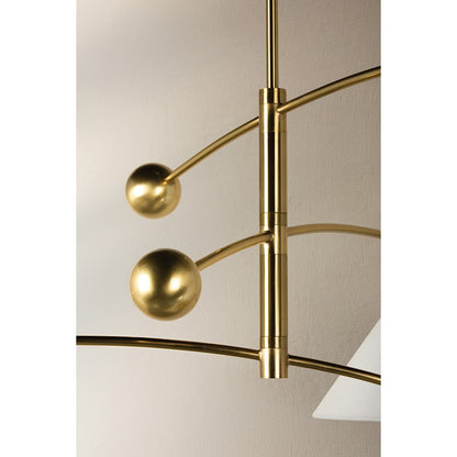 3 Light Chandelier, Aged Brass