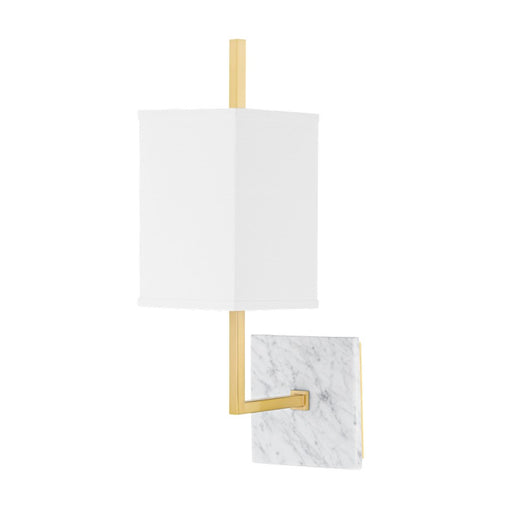 Mitzi Mikaela 1 Light Wall Sconce, Aged Brass/White - H700101-AGB