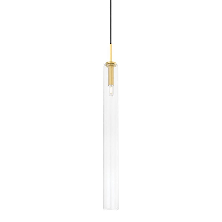 Mitzi Nyah 1 Light 32" Pendant, Aged Brass/Clear - H701701L-AGB