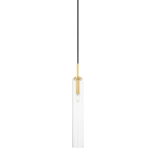 Mitzi Nyah 1 Light 22" Pendant, Aged Brass/Clear - H701701S-AGB