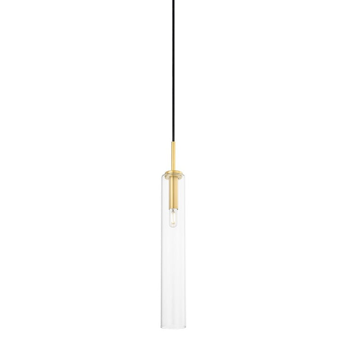 Mitzi Nyah 1 Light 22" Pendant, Aged Brass/Clear - H701701S-AGB