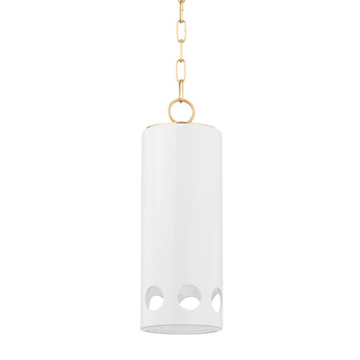 Mitzi Jean 1 Light Pendant, Aged Brass/White - H705701-AGB-CGW
