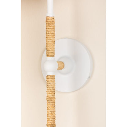 Mariana 1 Light Wall Sconce, Textured White/White