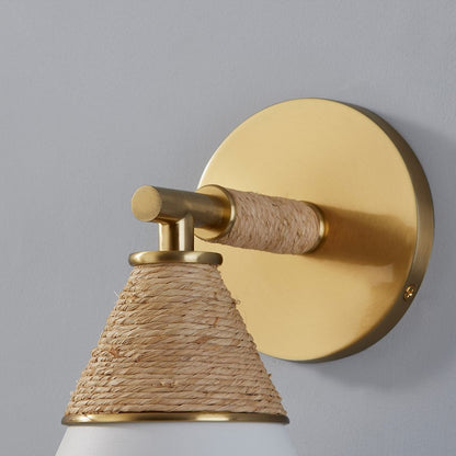 Mica 1 Light Wall Sconce, Aged Brass/Aged Brass