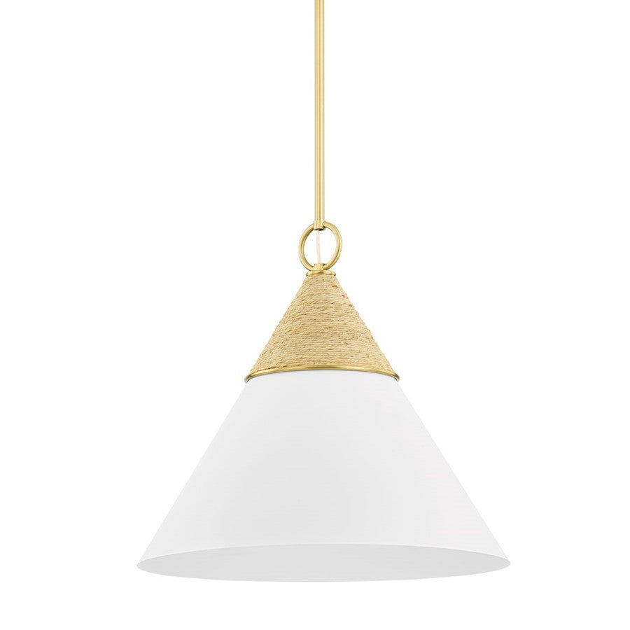 Mitzi Mica 1 Light 18" Pendant, Aged Brass/Aged Brass - H709701L-AGB-TWH