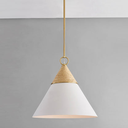 1 Light Pendant, Aged Brass