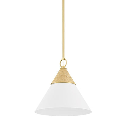 Mitzi Mica 1 Light 13" Pendant, Aged Brass/Aged Brass - H709701S-AGB-TWH