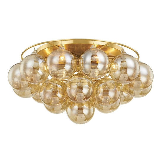 Mitzi Mimi 6 Light Flush Mount, Aged Brass/Champagne - H711506-AGB