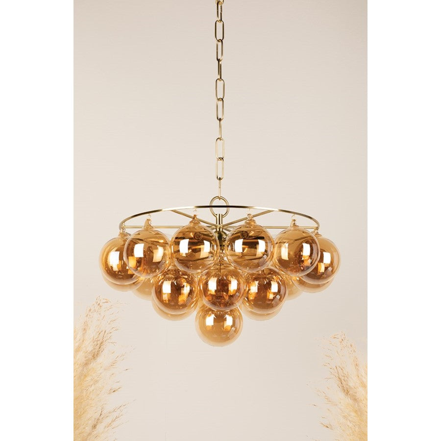 Mimi Chandelier, Aged Brass