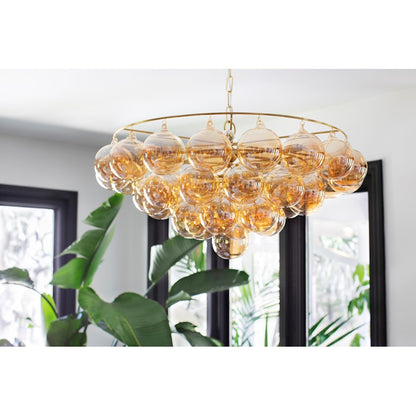 Mimi Chandelier, Aged Brass