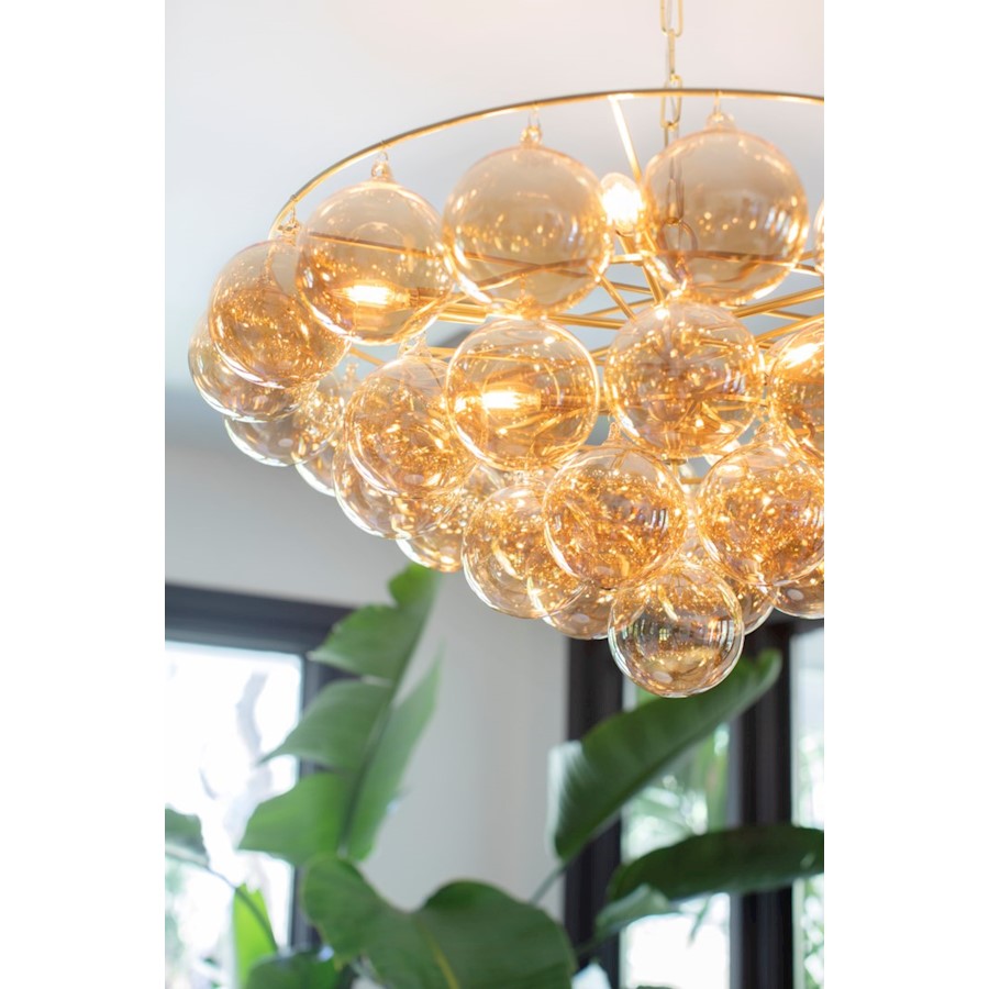 Mimi Chandelier, Aged Brass