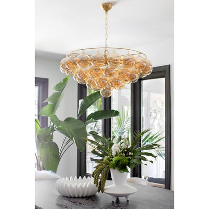 Mimi Chandelier, Aged Brass