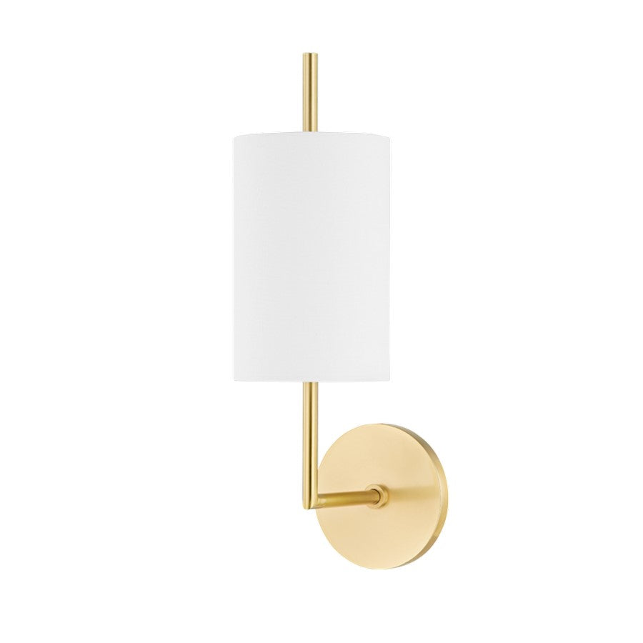 Mitzi Molly 1 Light Wall Sconce, Aged Brass/White - H716101-AGB