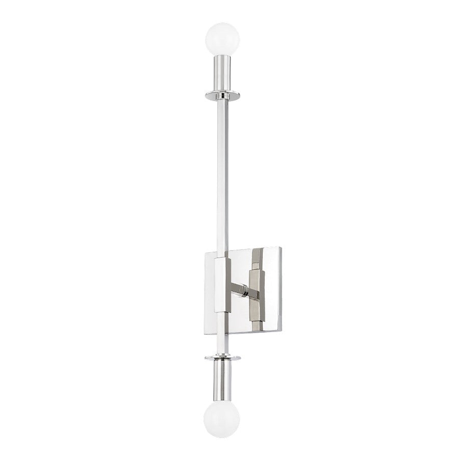 Mitzi Milana 2 Light Wall Sconce, Polished Nickel - H717102-PN