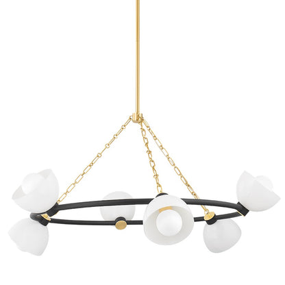 Mitzi Belle 6 Light Chandelier, Aged Brass - H724806-AGB-TBK