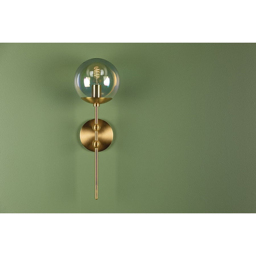 Ophelia 1 Light Wall Sconce, Aged Brass