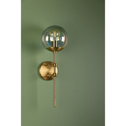 Ophelia 1 Light Wall Sconce, Aged Brass