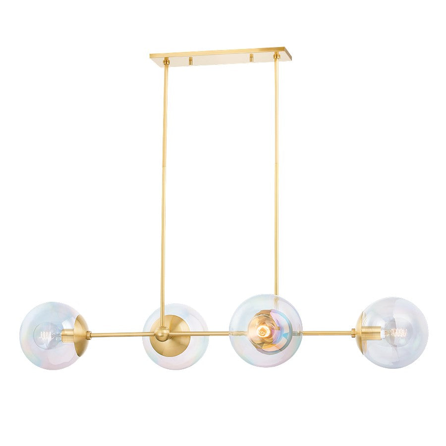 Mitzi Ophelia 4 Light Island Light, Aged Brass