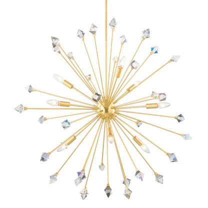 Mitzi Genesis 9 Light Chandelier, Aged Brass - H727809-AGB