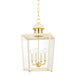 Mitzi June 4 Light 22" Lantern, Aged Brass/Cream - H737704S-AGB-SCR