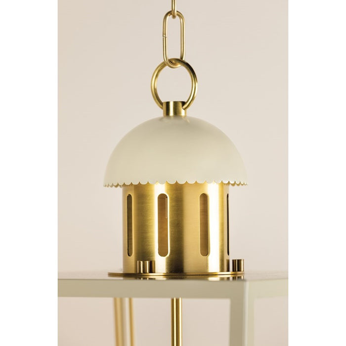 Mitzi June 4 Light Lantern, Aged Brass