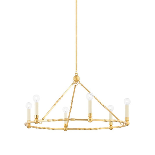 Mitzi Josephine 6 Light Chandelier, Vintage Gold Leaf - H738806-VGL