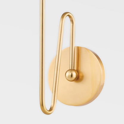 Hattie 1 Light Wall Sconce, Brass/White/White