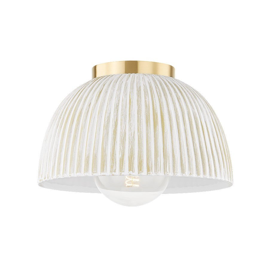 Mitzi Eloise 1 Light Flush Mount, Aged Brass