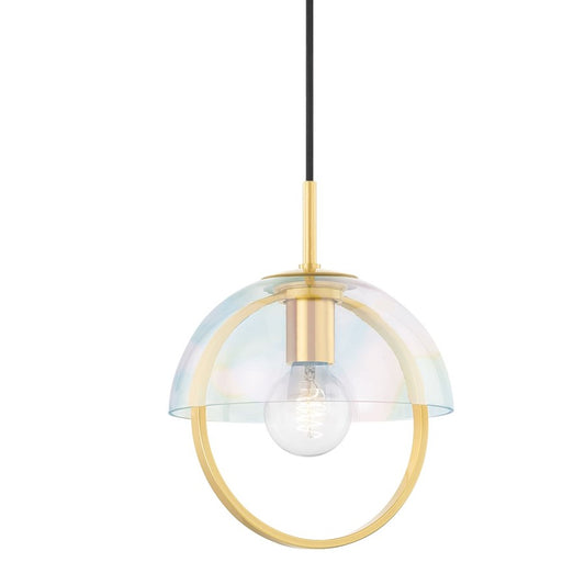 Mitzi Meriah 1 Light 13" Pendant, Aged Brass/Clear - H752701S-AGB