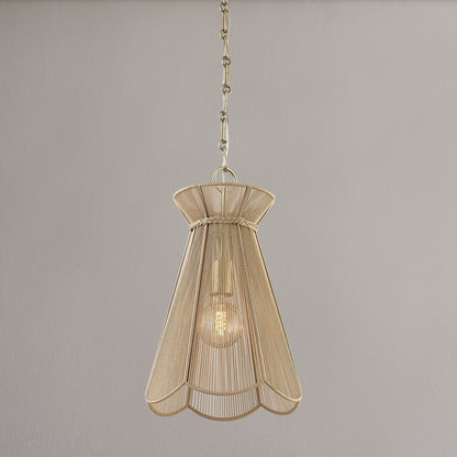 1 Light Pendant, Aged Brass