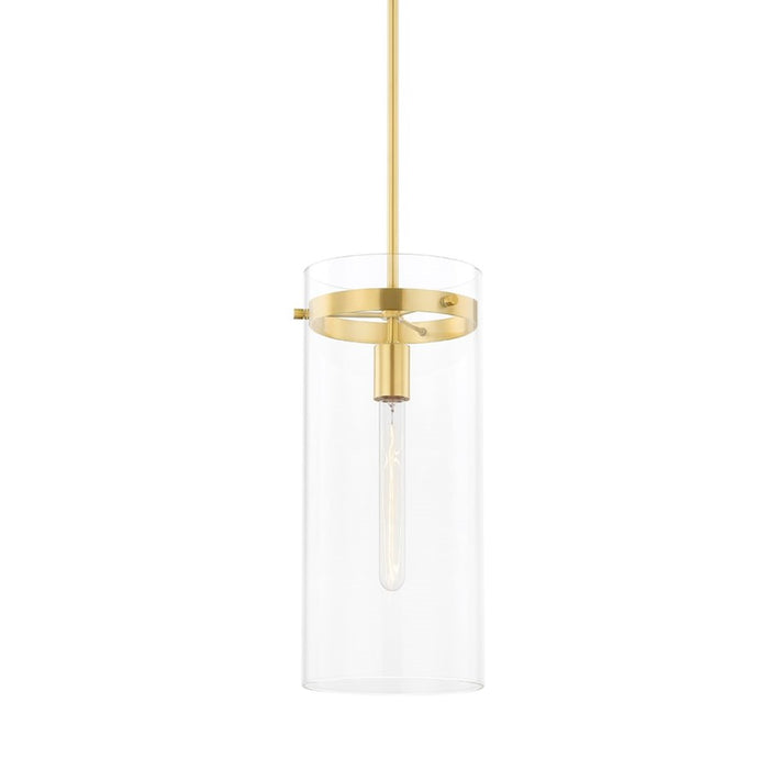 Mitzi Haisley 1 Light 18" Pendant, Aged Brass/Clear - H756701L-AGB