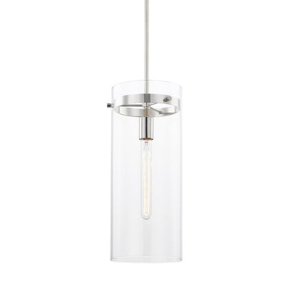 Mitzi Haisley 1 Light 18" Pendant, Polished Nickel/Clear - H756701L-PN