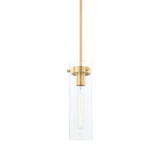 Mitzi Haisley 1 Light 13" Pendant, Aged Brass/Clear - H756701S-AGB