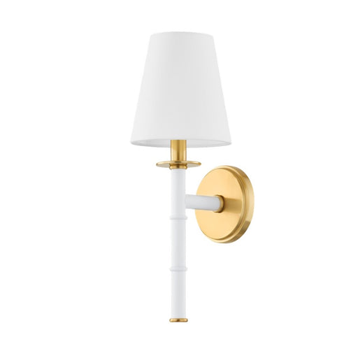 Mitzi Banyan 1 Light Wall Sconce, Aged Brass/White - H759101-AGB-SWH