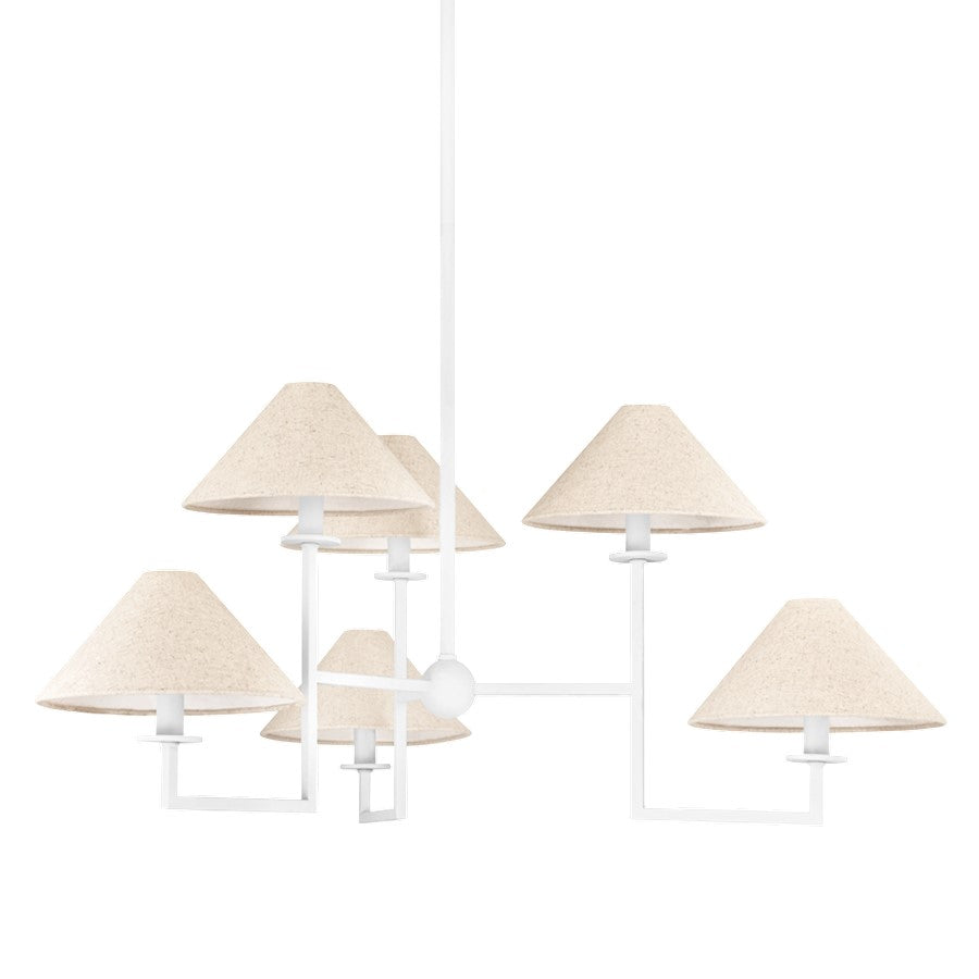 Mitzi Gladwyne 6 Light Chandelier, Textured White/Natural - H760806-TWH