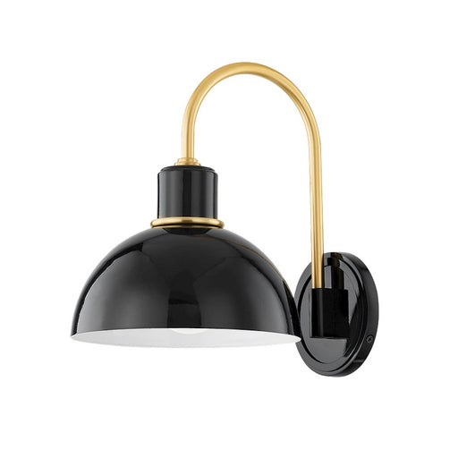 Mitzi Camille 1 Light Wall Sconce, Aged Brass/Glossy Black - H769101-AGB-GBK