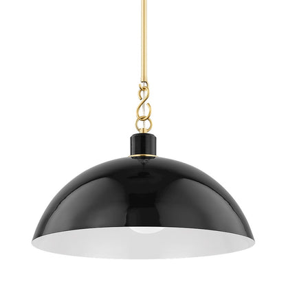 Mitzi Camille 1 Light 11" Pendant, Aged Brass/Glossy Black - H769701L-AGB-GBK