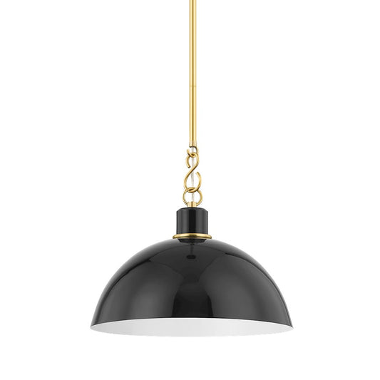 Mitzi Camille 1 Light 9" Pendant, Aged Brass/Glossy Black - H769701S-AGB-GBK