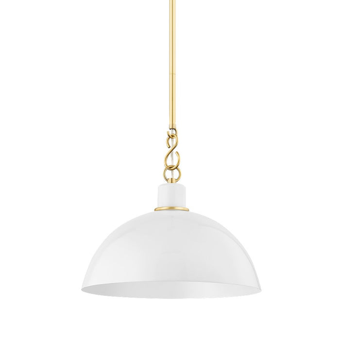Mitzi Camille 1 Light 9" Pendant, Aged Brass/Glossy White - H769701S-AGB-GWH