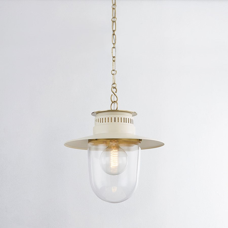 1 Light Pendant, Aged Brass