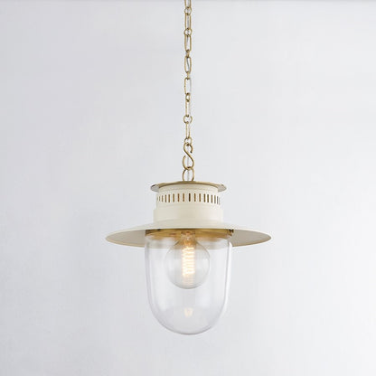 1 Light Pendant, Aged Brass