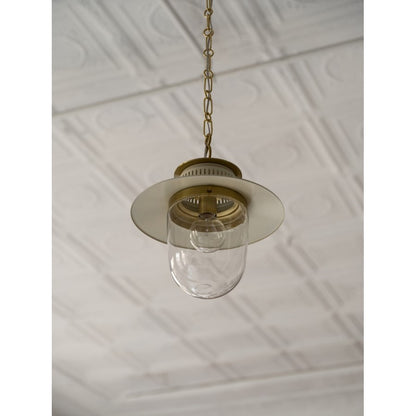 1 Light Pendant, Aged Brass