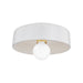 Mitzi Ray 1 Light Flush Mount, Brass/Ceramic White/White - H778501-AGB-CRW